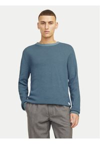 Jack & Jones - Jack&Jones Sweter Globe 12258139 Niebieski Regular Fit. Kolor: niebieski. Materiał: bawełna