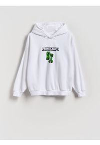 Reserved - Bluza Minecraft - biały. Kolor: biały. Materiał: bawełna, dzianina