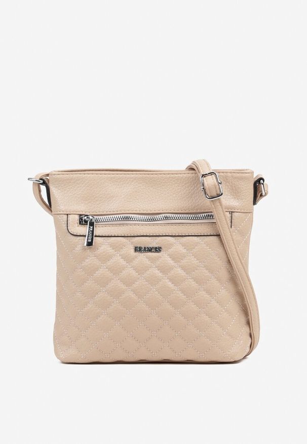 Born2be - Ciemnobeżowa Pikowana Torebka Listonoszka z Suwakiem Silendrea. Kolor: beżowy. Materiał: pikowane. Styl: elegancki, biznesowy, klasyczny, casual