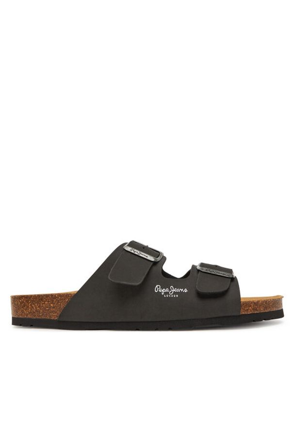 Pepe Jeans Klapki PMS80003 Czarny. Kolor: czarny. Materiał: skóra
