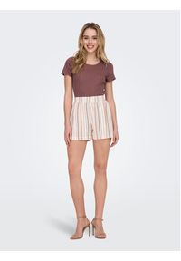only - ONLY T-Shirt Carlotta 15256154 Różowy Tight Fit. Kolor: różowy. Materiał: bawełna