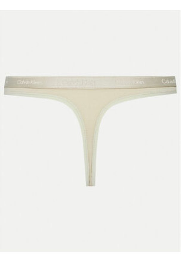 Calvin Klein Underwear Komplet 3 par stringów Thong 3pk 000QD5244E Kolorowy. Materiał: bawełna. Wzór: kolorowy