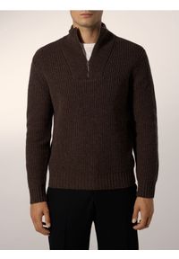 Reserved - Sweter z wełną - brązowy. Kolor: brązowy. Materiał: wełna #1