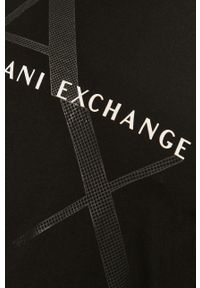 Armani Exchange - Longsleeve. Okazja: na co dzień. Kolor: czarny. Materiał: bawełna, dzianina. Wzór: nadruk. Styl: casual #2