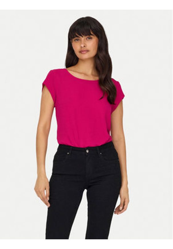 only - ONLY Bluzka 15142784 Różowy Regular Fit. Kolor: różowy. Materiał: syntetyk