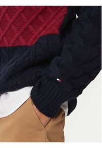 TOMMY HILFIGER - Tommy Hilfiger Sweter MW0MW36546 Granatowy Regular Fit. Kolor: niebieski. Materiał: wełna #4