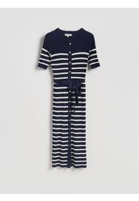 Reserved - Sukienka maxi z wiskozy - granatowy. Kolor: niebieski. Materiał: wiskoza. Typ sukienki: proste. Długość: maxi #1