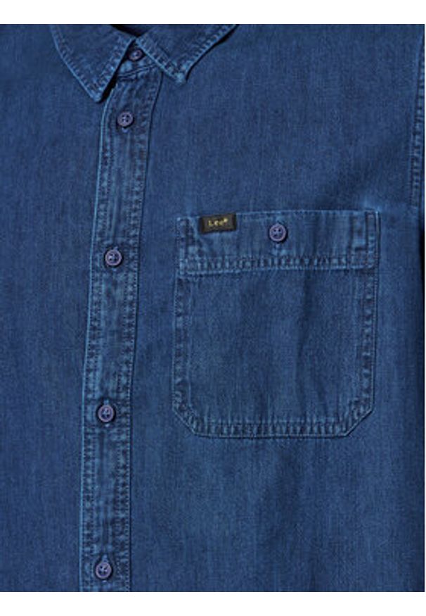 Lee Koszula jeansowa Leesure 112355712 Niebieski Regular Fit. Kolor: niebieski. Materiał: bawełna