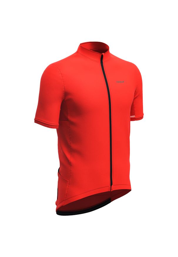 TRIBAN - Koszulka rowerowa szosowa Triban RC500. Kolor: czerwony. Materiał: materiał, poliester, elastan, poliamid. Sport: wspinaczka