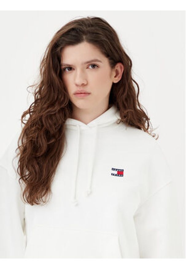 Tommy Jeans Bluza Badge DW0DW19414 Écru Boxy Fit. Materiał: bawełna