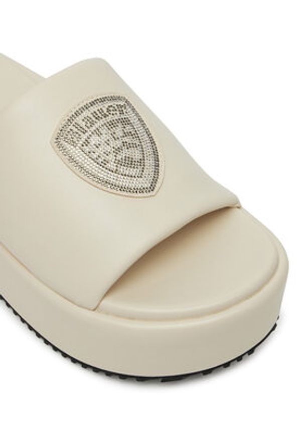 Blauer Klapki S5OPAL03/PUL Écru. Materiał: skóra