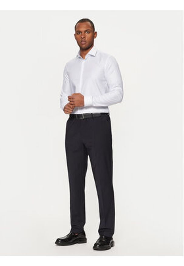 Calvin Klein Koszula K10K113855 Biały Slim Fit. Kolor: biały. Materiał: bawełna