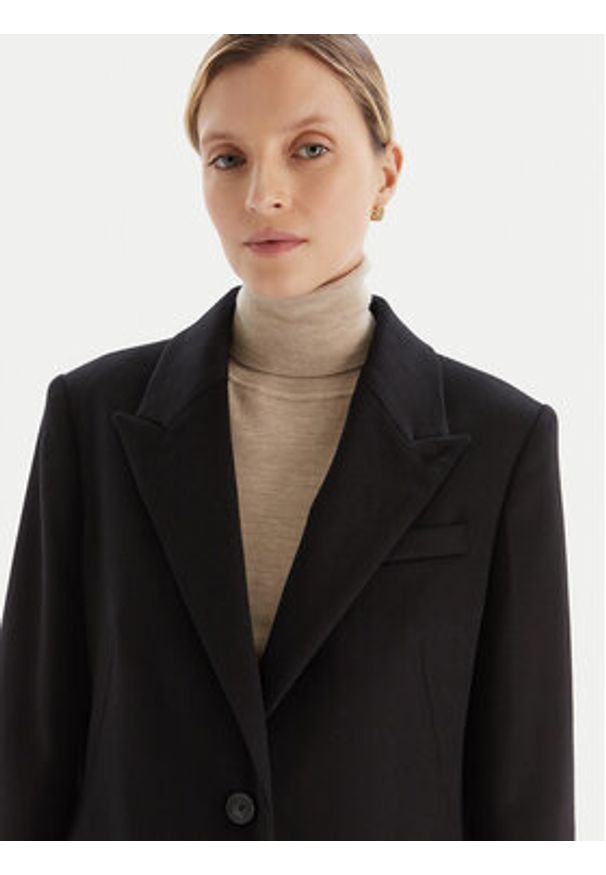 BOSS Płaszcz wełniany Classin 50548371 Czarny Regular Fit. Kolor: czarny. Materiał: wełna