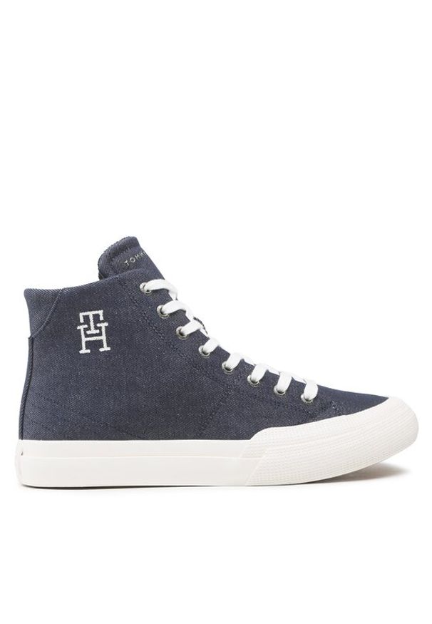 TOMMY HILFIGER - Tommy Hilfiger Sneakersy Th Hi Vulc Premium FM0FM04542 Granatowy. Kolor: niebieski. Materiał: materiał