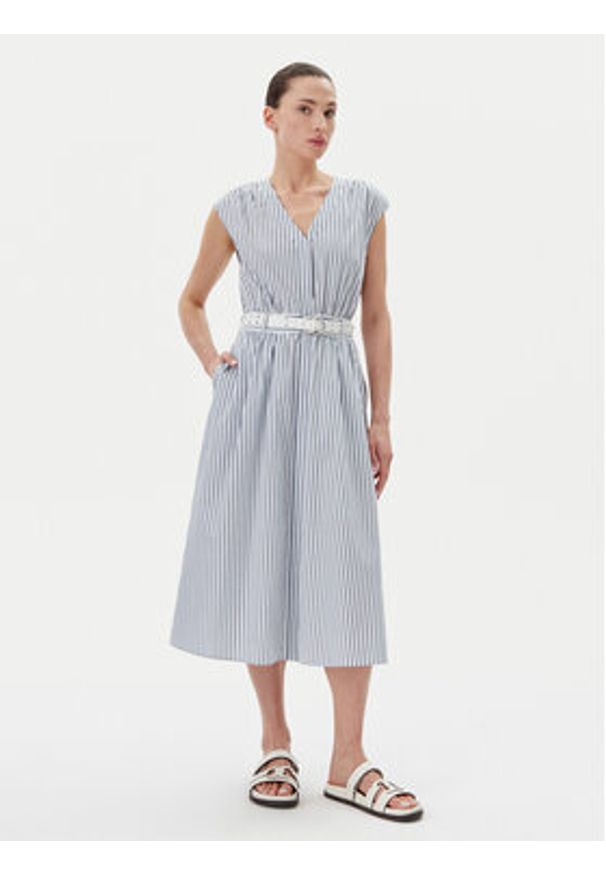 MICHAEL Michael Kors Sukienka codzienna MS5830KHJ7 Niebieski Regular Fit. Okazja: na co dzień. Kolor: niebieski. Materiał: bawełna. Typ sukienki: proste. Styl: casual