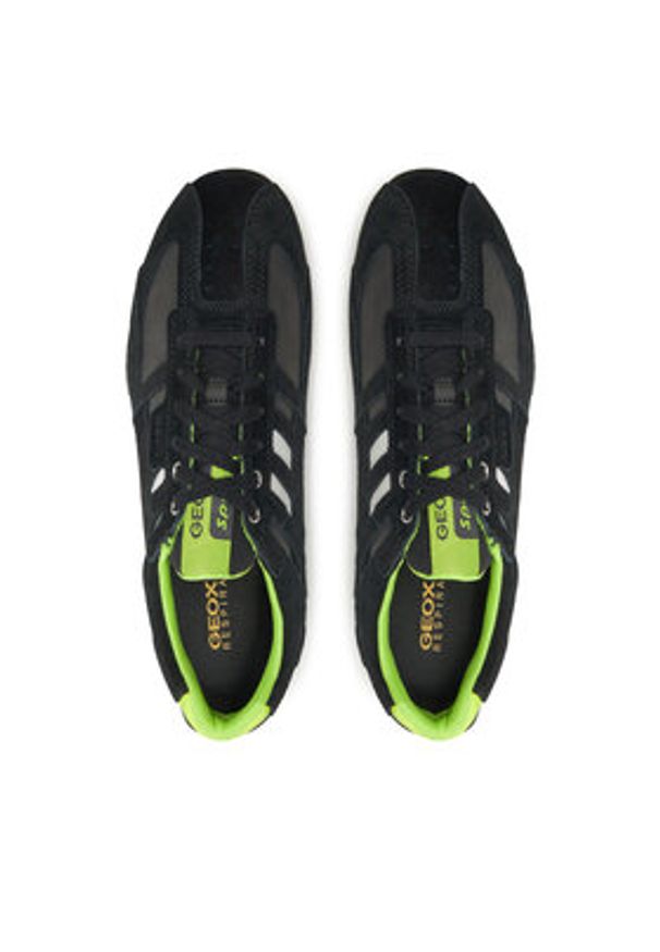 Geox Sneakersy Uomo Snake U4507A 022EK C9151 Czarny. Kolor: czarny. Materiał: skóra, zamsz