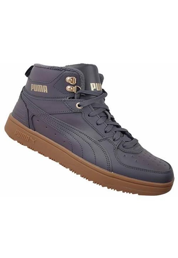 Buty do chodzenia męskie Puma Rebound Rugged. Zapięcie: sznurówki. Kolor: szary. Materiał: guma, skóra, tkanina, materiał, syntetyk. Szerokość cholewki: normalna. Sport: turystyka piesza