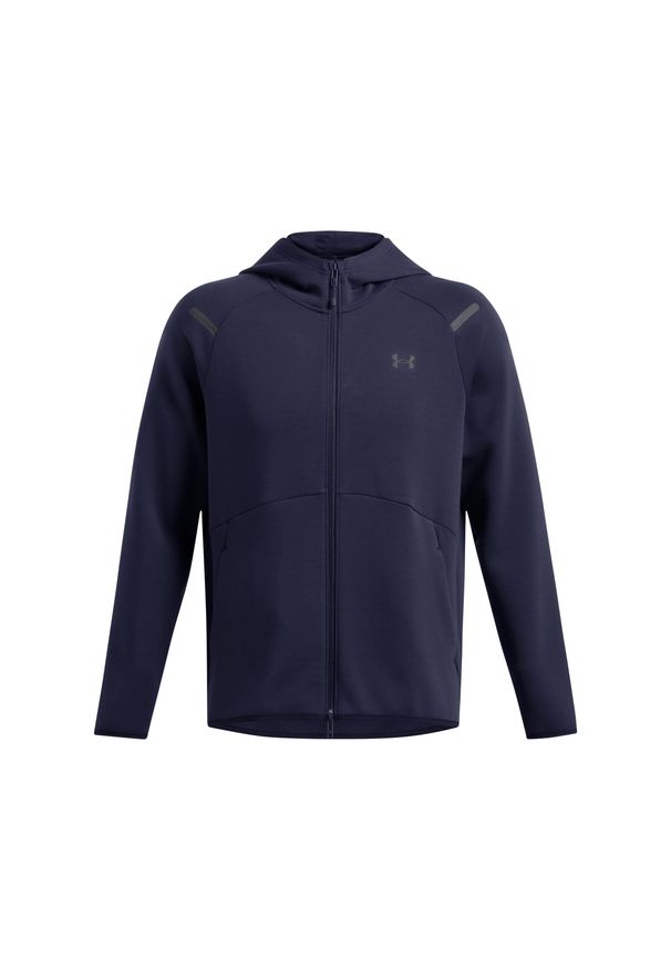 Bluza z kapturem z pełnym zamkiem błyskawicznym Under Armour Unstoppable Fleece. Typ kołnierza: kaptur. Kolor: czarny, niebieski, wielokolorowy. Materiał: materiał. Sport: fitness