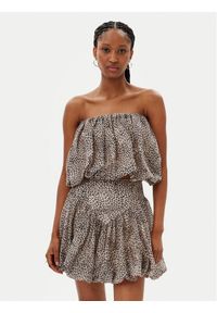 BARDOT Bluzka Lissett Printed 59795TB Brązowy Relaxed Fit. Kolor: brązowy. Materiał: syntetyk