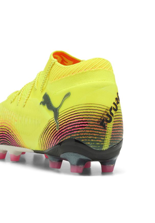 Puma - Buty piłkarskie FUTURE 8 ULTIMATE AG PUMA Yellow Alert Black Sun Struck Pink. Kolor: czarny, różowy, wielokolorowy, żółty. Sport: piłka nożna