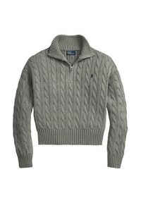 Polo Ralph Lauren Sweter 211963467506 Szary Regular Fit. Typ kołnierza: polo. Kolor: szary. Materiał: bawełna #5