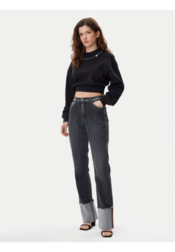 Hugo - HUGO Bluza Dewita 50530446 Czarny Oversize. Kolor: czarny. Materiał: bawełna