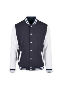 BUILD YOUR BRAND - Męska Kurtka Basic Varsity. Kolor: biały, wielokolorowy, niebieski