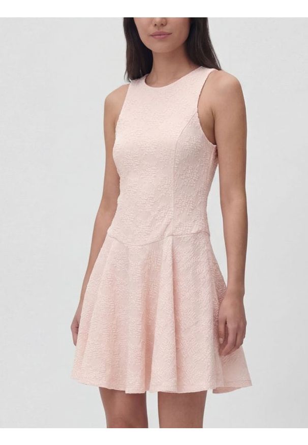 Reserved - Sukienka mini - pastelowy róż. Kolor: różowy. Materiał: tkanina. Długość: mini