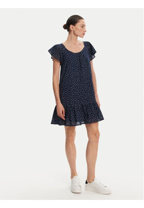 Pepe Jeans Sukienka codzienna Dafne PL953709 Granatowy Regular Fit. Okazja: na co dzień. Kolor: niebieski. Materiał: bawełna. Typ sukienki: proste. Styl: casual