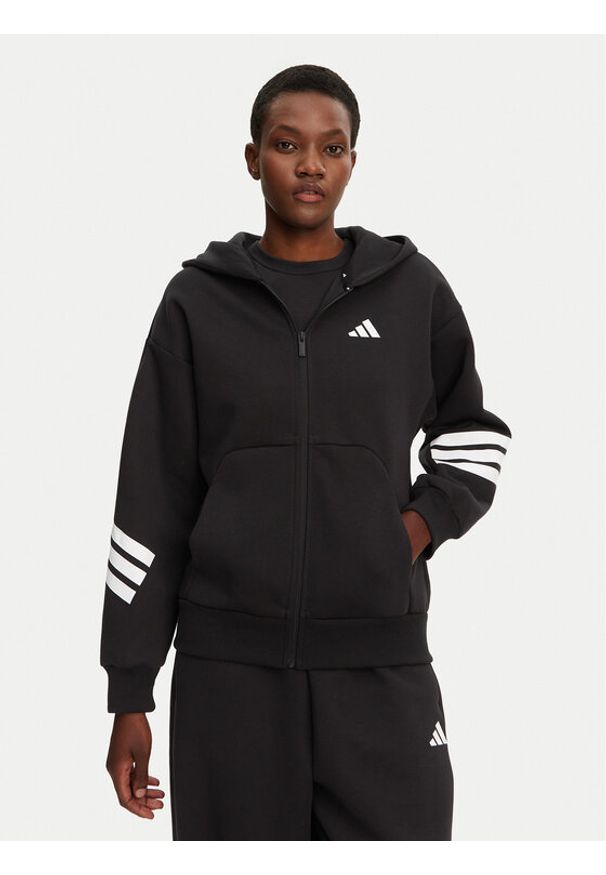 Adidas - adidas Bluza Future Icons 3-Stripes JE0171 Czarny Regular Fit. Kolor: czarny. Materiał: syntetyk, bawełna