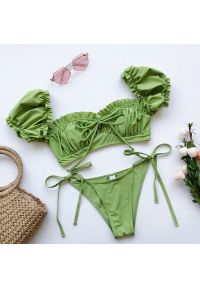 Intica - Bikini z rękawkiem na lato z trwałego materiału Saskia. Kolor: zielony. Materiał: materiał