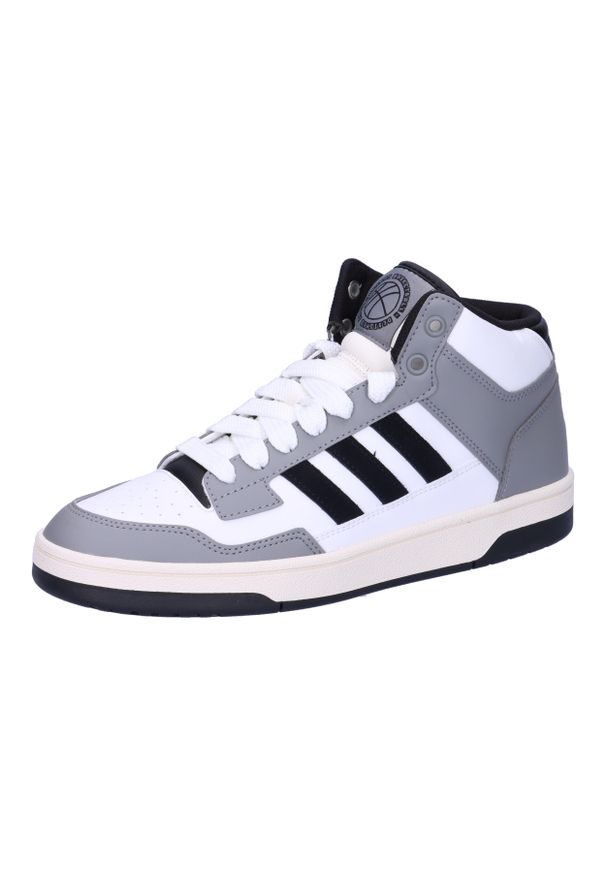 Buty Adidas Wysokie sneakersy inspirowane koszykówką. Okazja: na co dzień. Kolor: szary, czarny, wielokolorowy. Materiał: zamsz, skóra, syntetyk. Sport: koszykówka