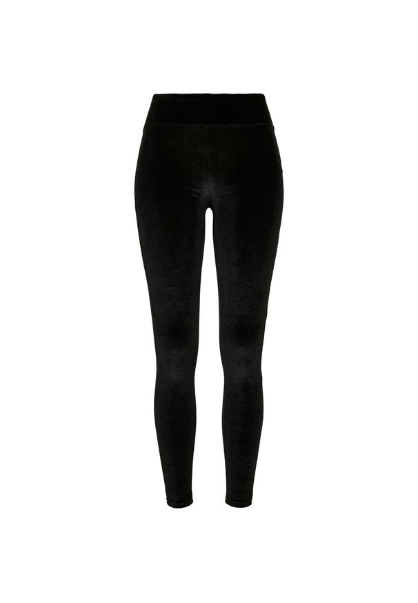Damskie legginsy z wysoką talią Urban Classics velvet(GT). Stan: podwyższony. Kolor: czarny