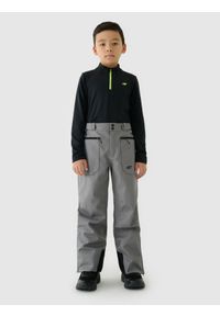 4f - 4F Spodnie narciarskie membrana 8000 chłopięce - szare 122 (6-7 lat). Kolor: szary. Materiał: dzianina, materiał, tkanina. Wzór: gładki. Sezon: lato. Sport: narciarstwo #1