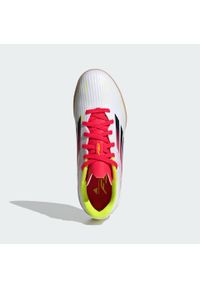 Adidas - Buty F50 League IN Kids. Kolor: biały, czarny, żółty, wielokolorowy. Materiał: materiał