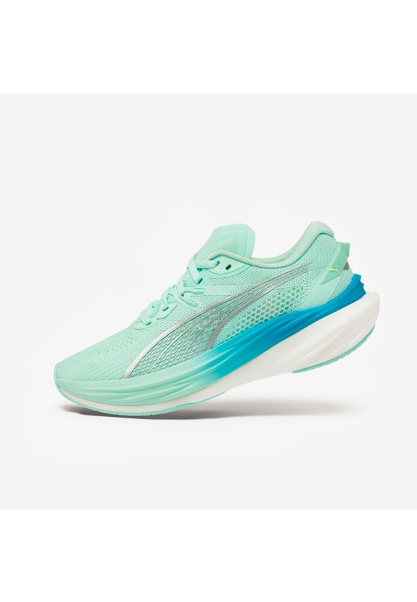 Buty do biegania damskie Puma Deviate Nitro 3. Kolor: zielony. Materiał: materiał. Szerokość cholewki: normalna