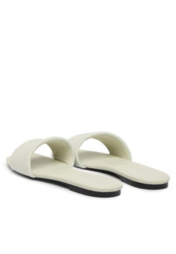 Calvin Klein Klapki Square Flat Sndl Canvas Hw HW0HW03129 Biały. Kolor: biały. Materiał: materiał