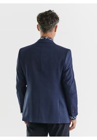 Pako Lorente - PAKO LORENTE – Granatowa marynarka garniturowa w subtelną kratę. Kolor: niebieski. Materiał: poliester, wiskoza, elastan. Wzór: kratka #5