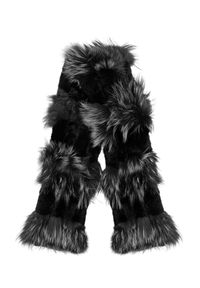 Ochnik - Futrzany szalik damski. Kolor: czarny. Materiał: futro. Sezon: zima. Styl: elegancki #3