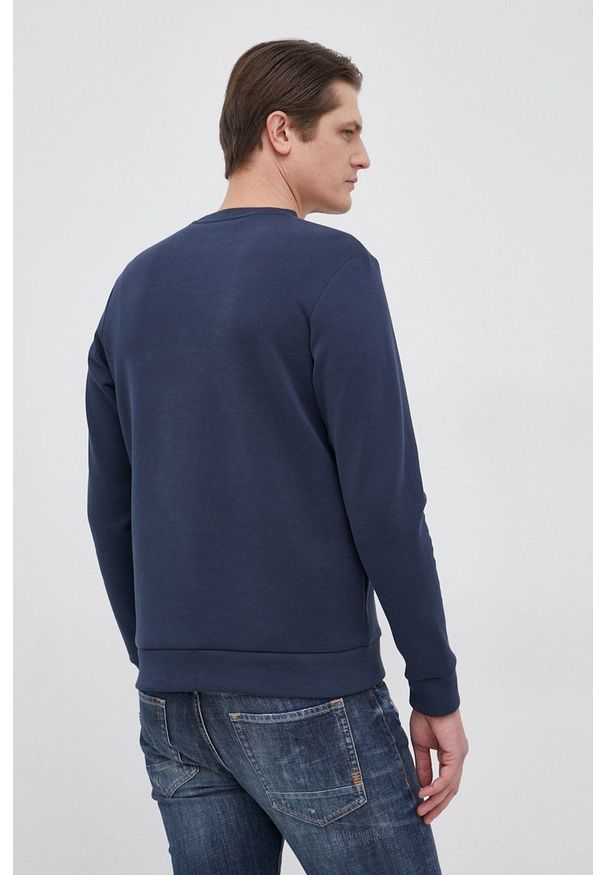 BOSS - Boss Bluza Athleisure męska kolor granatowy gładka. Okazja: na co dzień. Kolor: niebieski. Materiał: dzianina. Wzór: gładki. Styl: casual