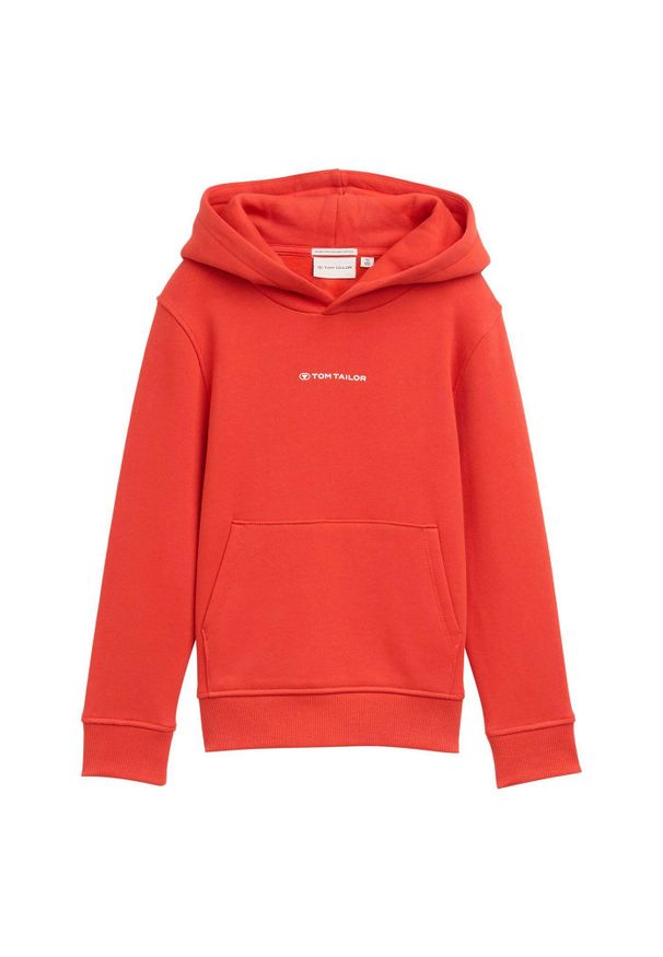 bonprix - Bluza z kapturem marki Tom Tailor. Typ kołnierza: kaptur. Kolor: czerwony. Materiał: bawełna