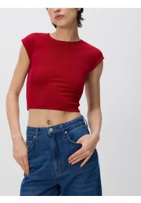 Reserved - T-shirt z modalem - czerwony. Kolor: czerwony. Materiał: bawełna