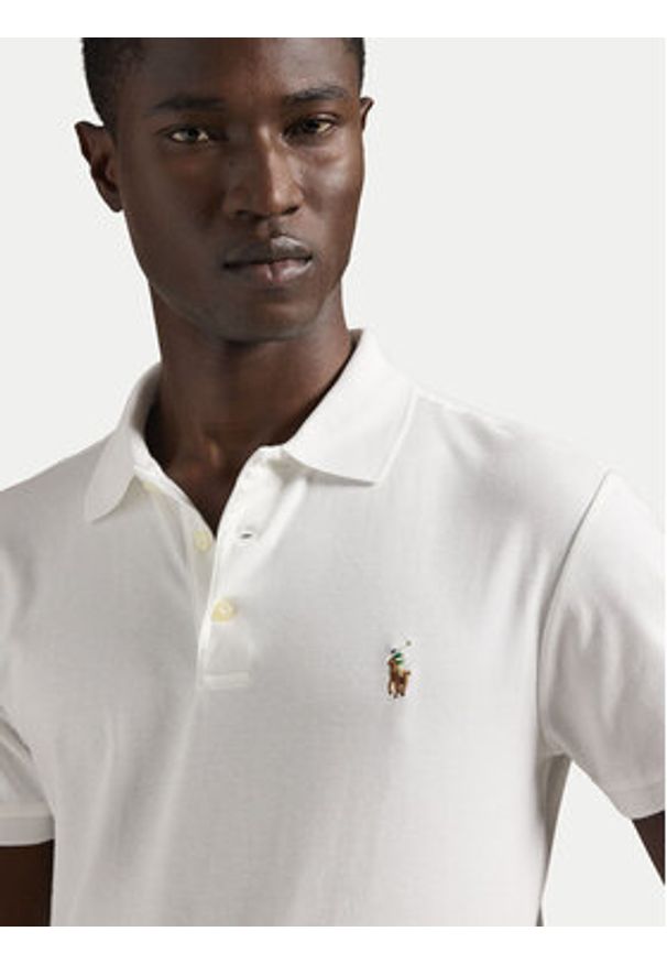 Polo Ralph Lauren Polo 710685514001 Biały Slim Fit. Typ kołnierza: polo. Kolor: biały. Materiał: bawełna