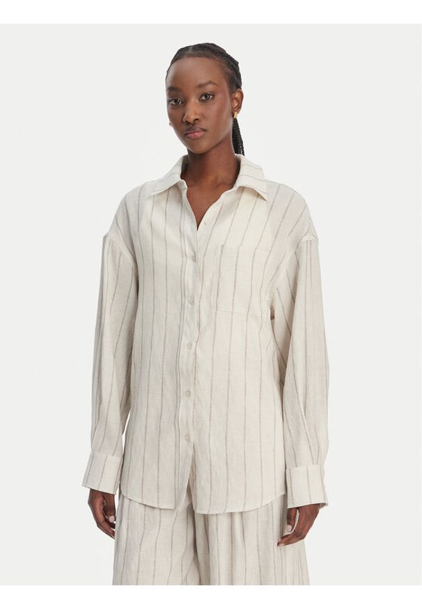 Eleh Koszula SS260271 Écru Relaxed Fit. Materiał: syntetyk