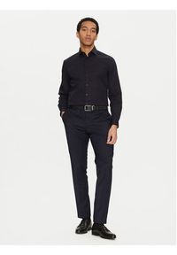 Calvin Klein Koszula K10K109509 Granatowy Slim Fit. Kolor: niebieski. Materiał: bawełna