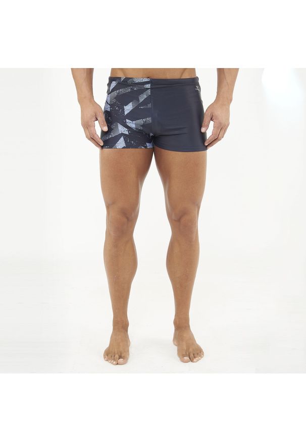 LEGEA - Kąpielówki typu bokser HALLEK czarno-szare. Kolor: szary, wielokolorowy, czarny