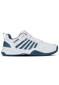 Buty do tenisa K-Swiss Court Express 2 Clay. Zapięcie: sznurówki. Kolor: biały, niebieski, wielokolorowy. Materiał: materiał, syntetyk. Szerokość cholewki: normalna. Sport: tenis #1