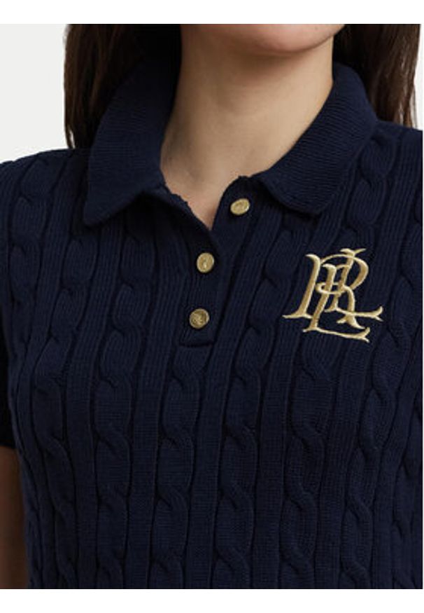 Lauren Ralph Lauren - LAUREN RALPH LAUREN Sweter 200932224002 Granatowy Slim Fit. Kolor: niebieski. Materiał: bawełna