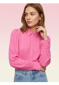 Sinsay - Koszula z wiskozy - różowy. Kolor: różowy. Materiał: wiskoza