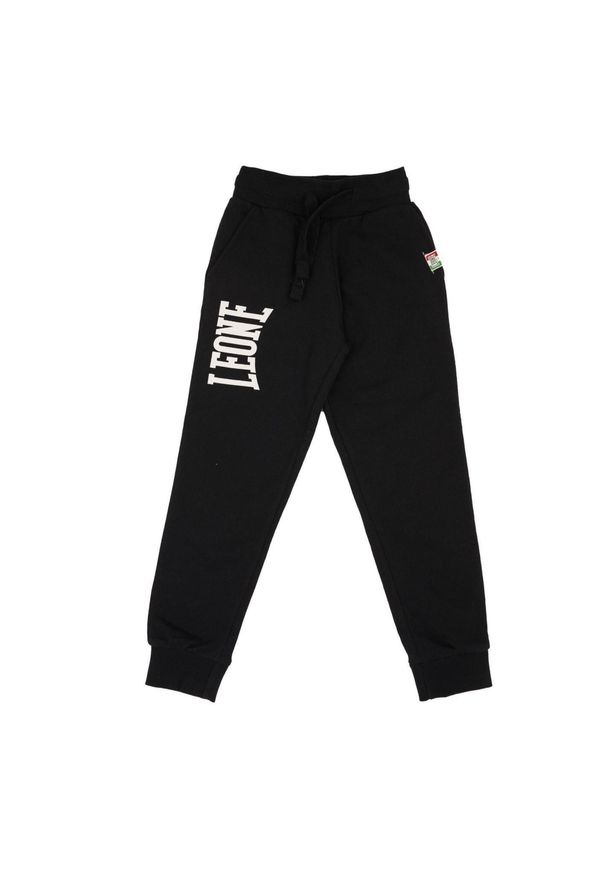 LEONE 1947 APPAREL - Dziecięce joggery basic z dużym logo. Kolor: czarny. Sport: joga i pilates